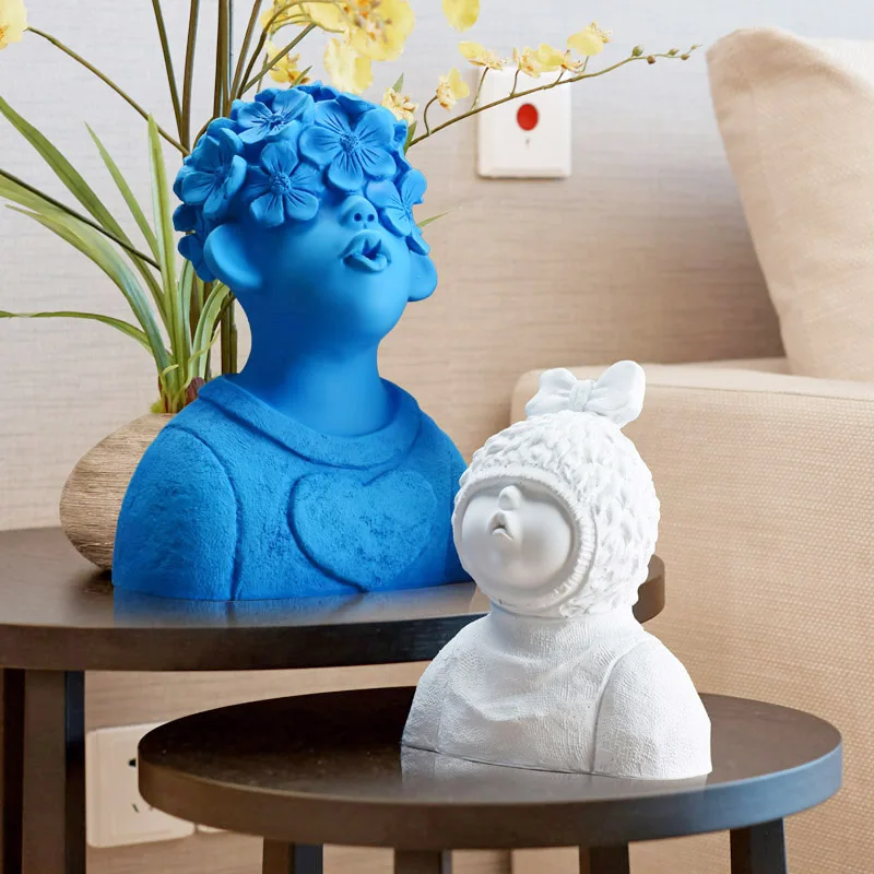 Günstig Nördlichen Europa Harz Vase Figuren Kreative Nette Jungen Büro Wohnzimmer Desktop Ornament Einrichtungs Dekoration Handwerk Kunst