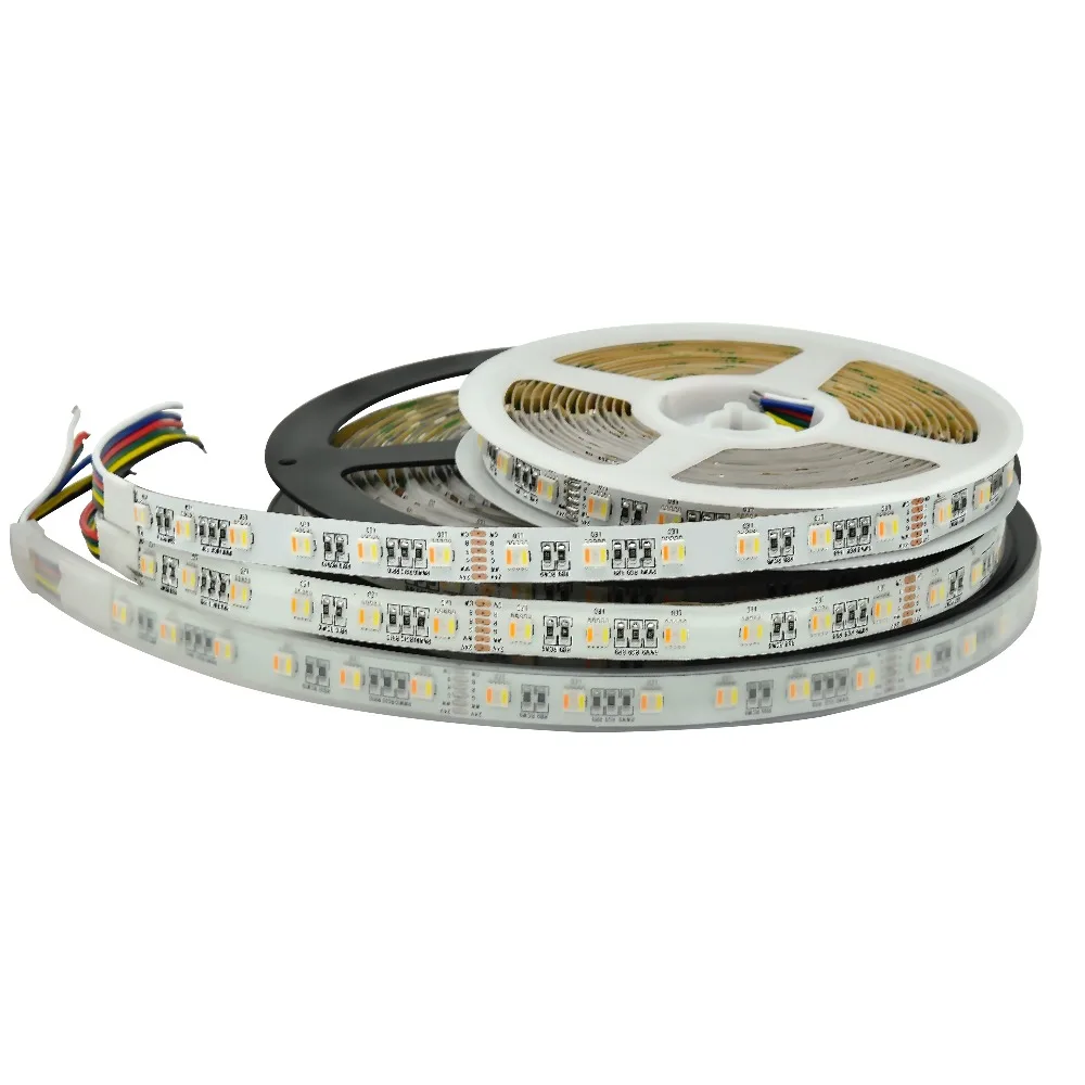 buy New Led Strip RGB+CCT SMD 5050 RGB LED Strip 5M 300LED DC 12V RGBCCT 5 in 1 Fita LED Light Strips Flexible