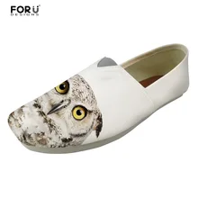 Forudesigns, милое животное сова Повседневная женская обувь на плоской подошве пляжные Лоферы супер легкий удобная молодежная Тканевая обувь для дам Лю