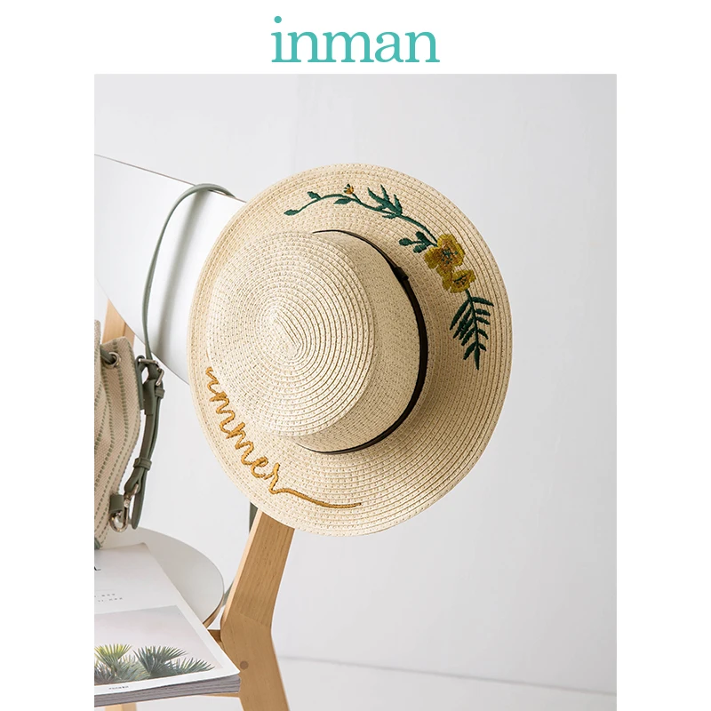 

INMAN 2019 Women Square Round Elegant Fashion Style Sun Hat Spring All Matched Flower Embroidery Design Lady Hat