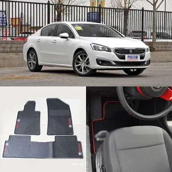 

High Quality Full Set All Weather Heavy Duty Black Rubber Floor Mats For Peugeot 508
