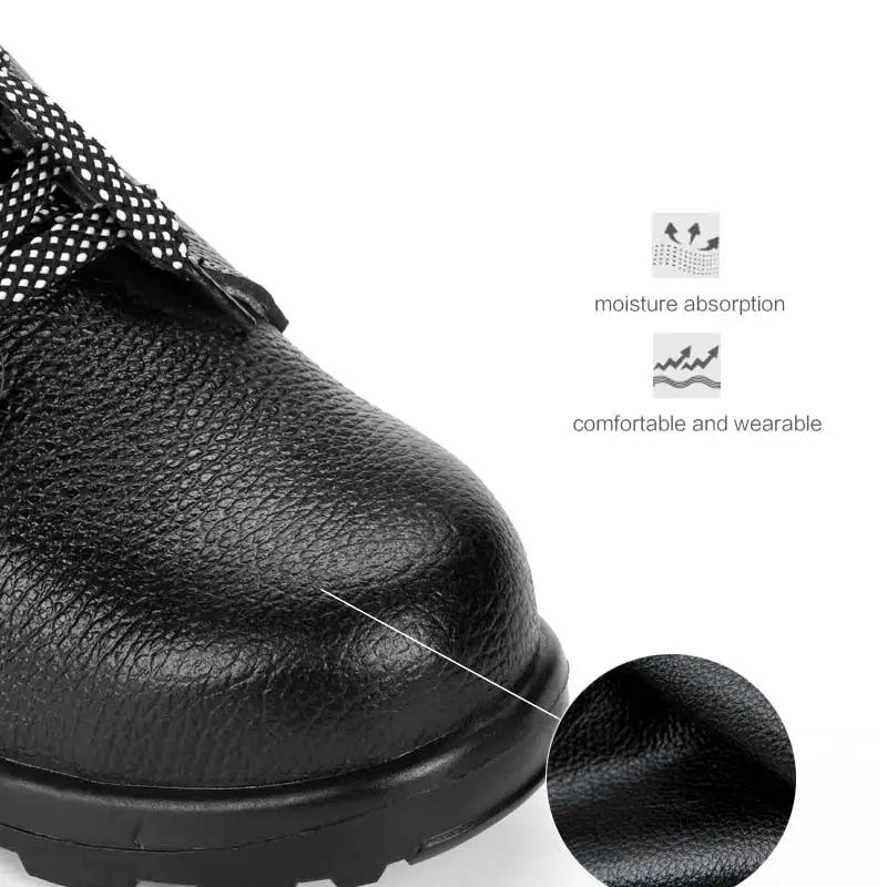 Men Work Safety Shoes Steel Toe with Puncture Proof Midsole Slip Resistance Cow Leather Labor Insurance Shoes Large Size Men Work Safety Shoes Steel Toe with Puncture Proof Midsole Slip Resistance Cow Leather Labor Insurance Shoes Large Size