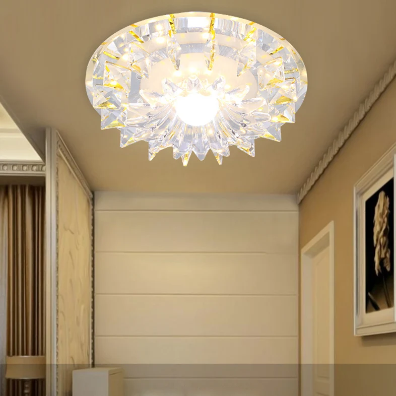 LAIMAIK AC90-260V crystal ceiling light 27W bedroom/foyer ceiling light round led home decoration lamps LED Ceiling Lamp