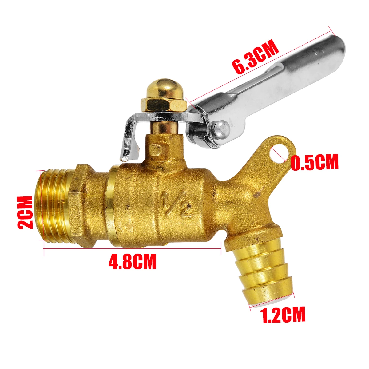 Outdoor Garden Brass Faucet 1/2" 2cm Thread Diameter Lockable Faucet Locked Brass Water Tap For Hardware Supplies