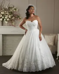 Плюс размер свадебные платья 2016 романтический robe de mariage милая бисером pleat аппликации невеста платье VESTIDO ДЕ NOIVA