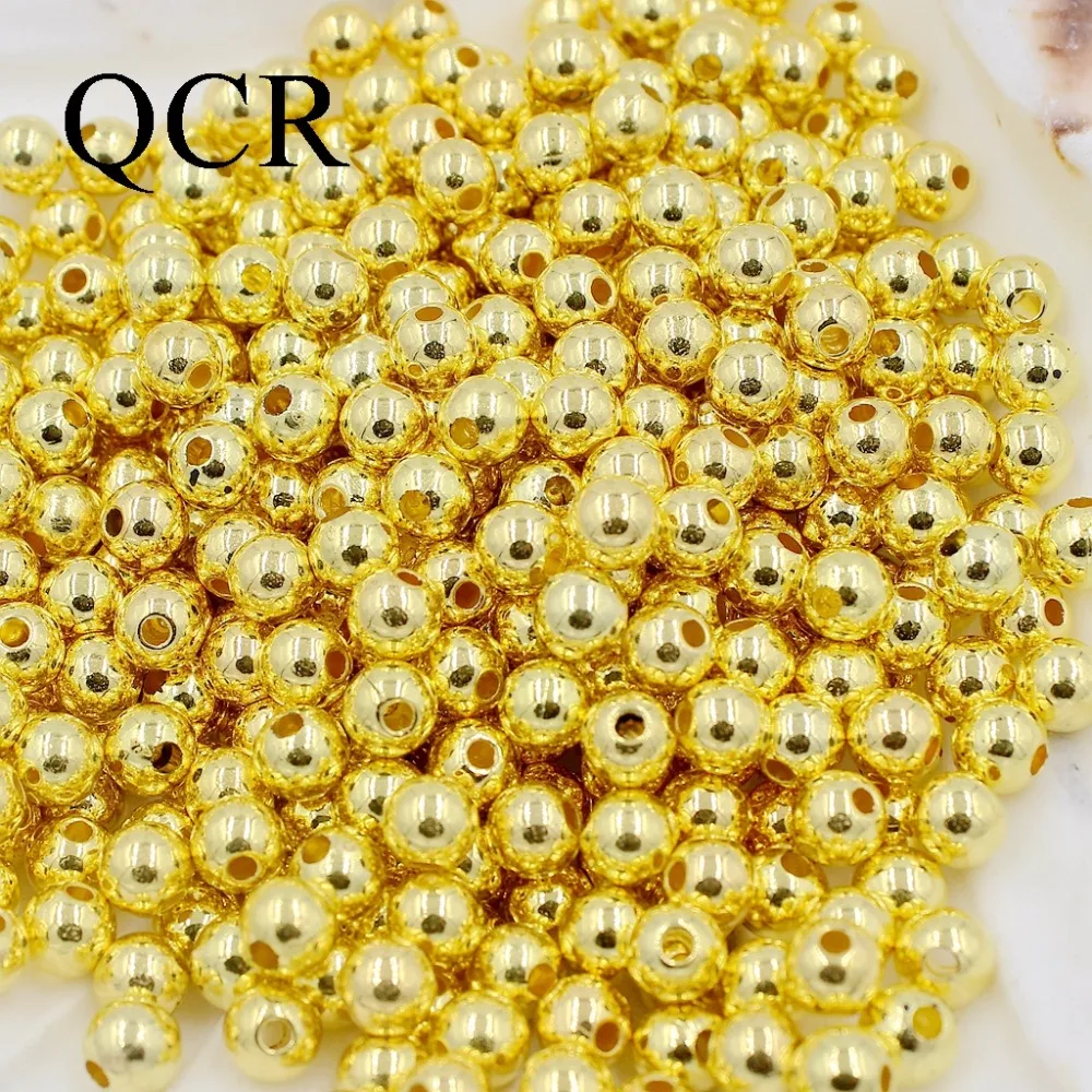 Выберите размер 4,6, 8,10, 12 мм Золотой Цвет ABS двойные отверстия имитация жемчуга бусины, изготовление ювелирных изделий Diy бисер, ювелирное ожерелье ручной работы