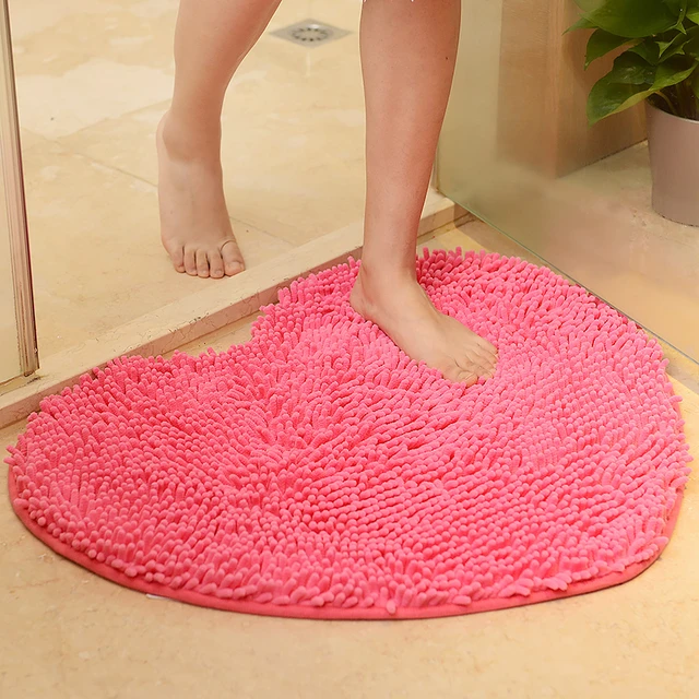 Love Heart Shape Bathroom Carpet Solid Green Red Bath Mats Doormat Love Heart Shape Bathroom Carpet Solid Green Red Bath Mats Doormat Tapete Para Quarto