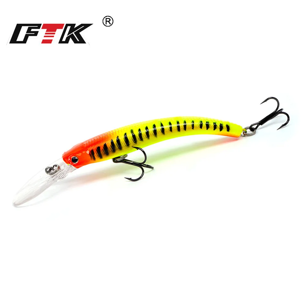 

FTK 1pc Fishing Lure Laser Hard Artificial Bait 85mm 7.5g Sinking Minnow Fishing Bass Wobblers Pike Crank bait With Treble Hooks