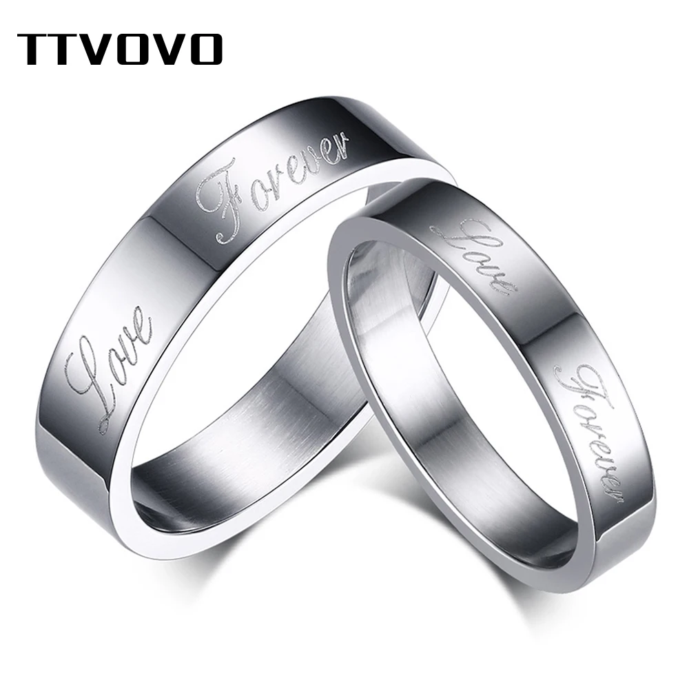 TTVOVO Forever Love свадебное рандомное серебряное кольцо из нержавеющей стали для