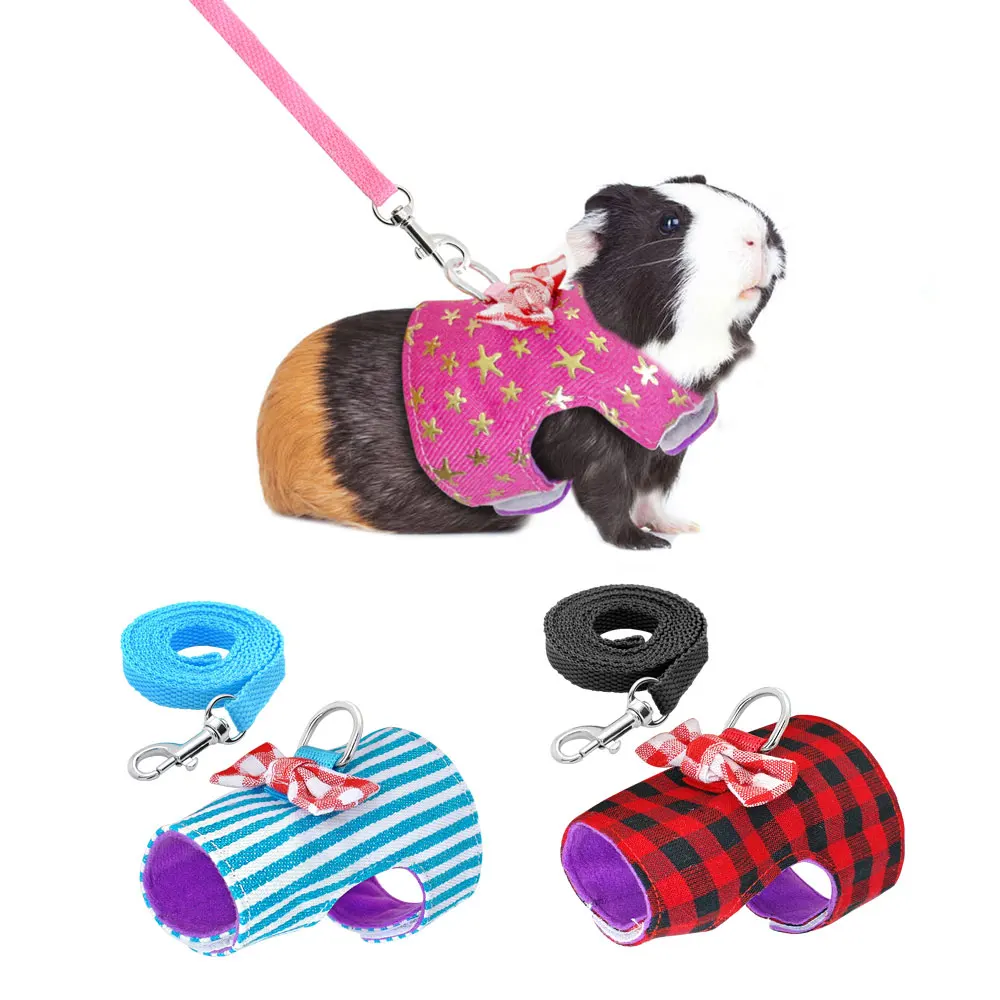 Small Pet Rabbit Harness Vest and Leash Set Outdoor Walking For Ferret