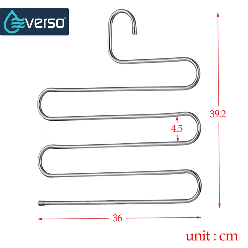 Нержавеющая Сталь S Форма вешалка для брюк многофункциональная Волшебная вешалка для одежды шкаф держатель ремня 5 слоев экономии пространства