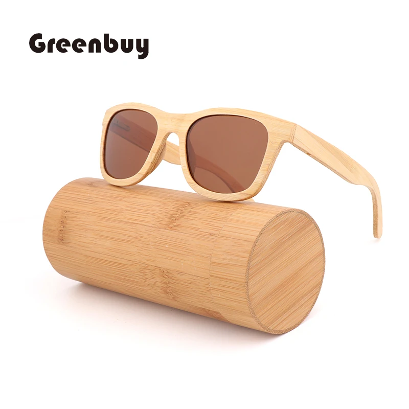 Bois de bambou винтажный de haute qualitte a la основной de lunettes de soleil cadre en bambou fait la main de Los Hombres