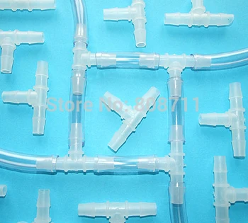 

10pcs/lot 15mm Plastic Barbed Connector, TEE Tube Joiner, Equal T Hose Pipe Fitting, for Medical, Aquarium, Scientific use
