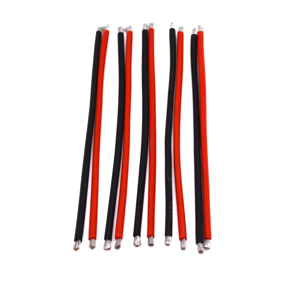 

10 PCS Red and Black 14 AWG 200 Degrees Celsius Heavy Duty High Temperature Silicone Wire DIY Battery Wire
