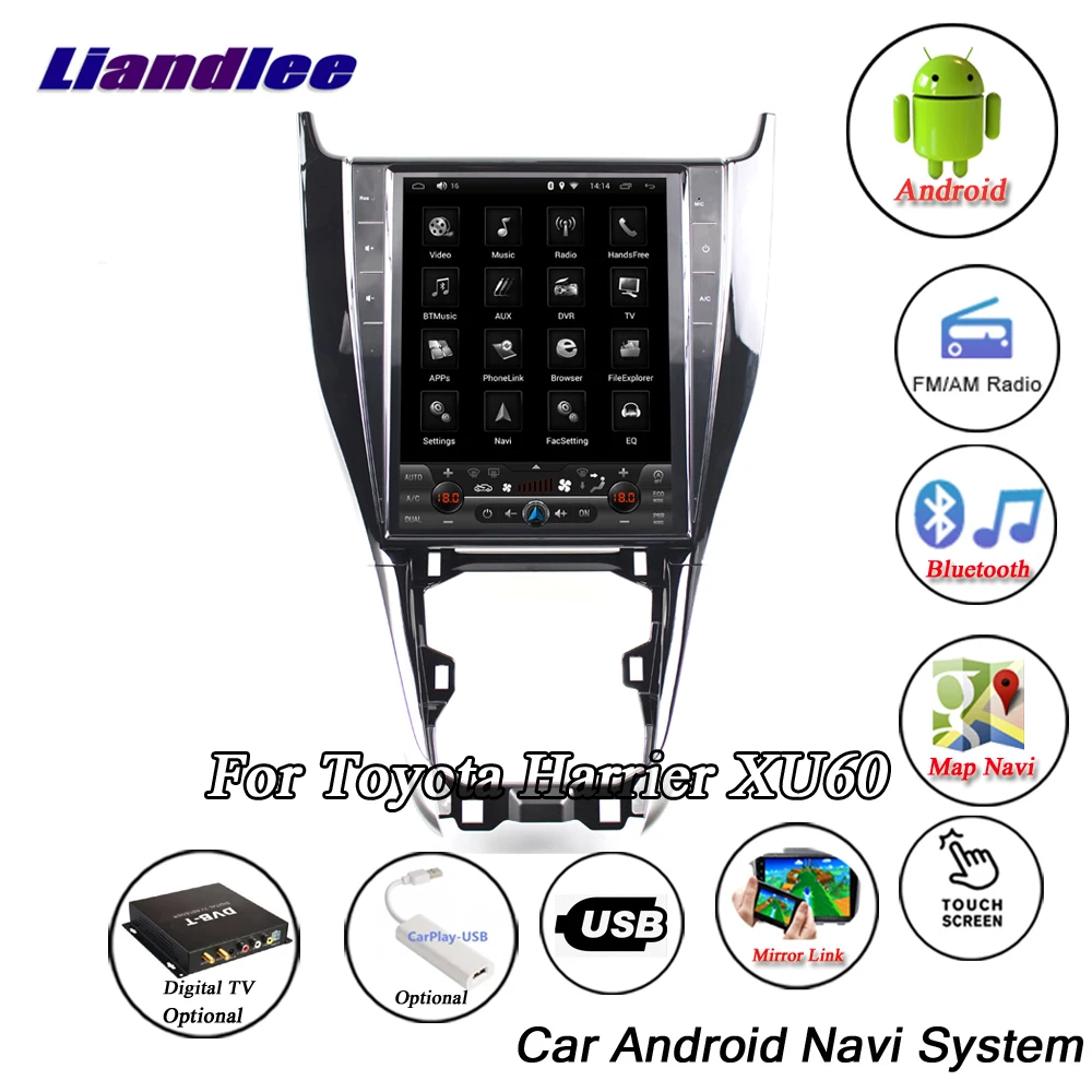 Flash Deal Liandlee Android For Toyota Harrier XU60 2013~2018 Original Tesla Style Radio Carplay GPS BT Wifi Navi MAP Navigation Multimedia 2