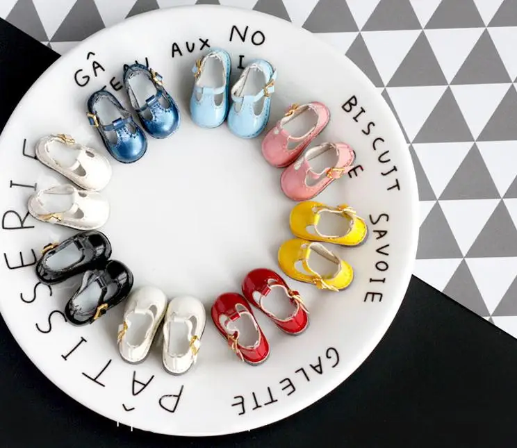 

1Pair PU Blyth Dolls Basic T-Strap Shoes Candy Color Doug Shoes for Azone MMK JerryB , Licca , Kurhn moccasin-gommino 3*1.5CM