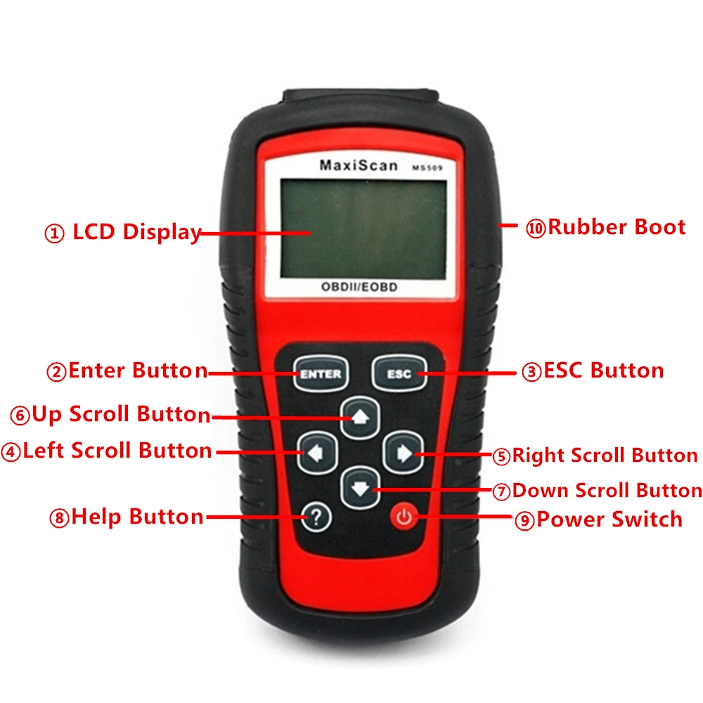 Автомобильный считыватель кода autel MS509 OBDII Авто OBD2 сканер Maxiscan MS509 автомобильный диагностический инструмент на нескольких языках