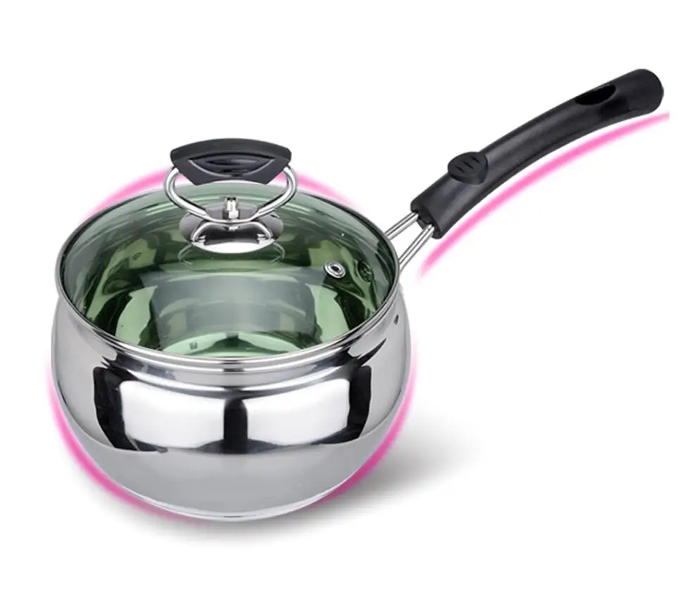 

Stainless Steel Pot Milk Pan Soup Stock Pot Non-stick Cooking Pan Kitchen Cookware Baby Food Supplement Double-layer Saucepan