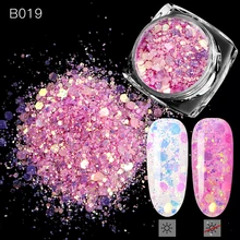 1 коробка градиентные хлопья для ногтей блёстки шестиугольные голографические блестки светильник изменение цвета 3D Маникюр DIY Дизайн ногтей украшения Советы