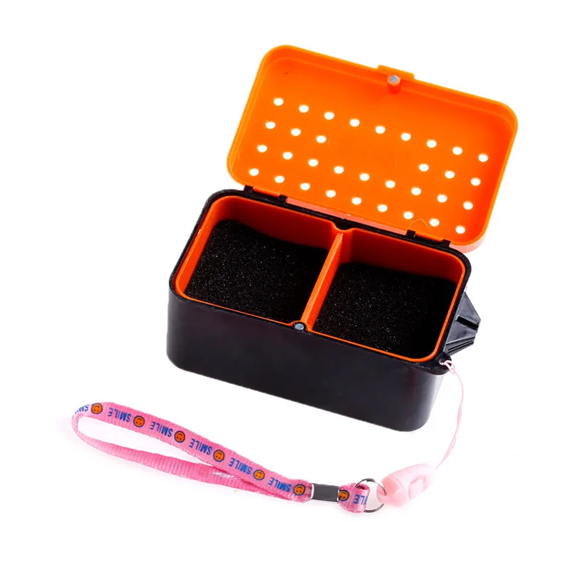 

2 Compartments Fishing Baits Earthworm Worm Lure Storage Case Tackle Box 2 Sizes S/L
