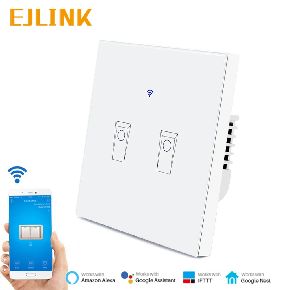 

EJLINK Wifi Smart Light Switch Touch/WiFi/APP Remote Control Wall Touch Light Switch Smart Home Controller Work with Alexa