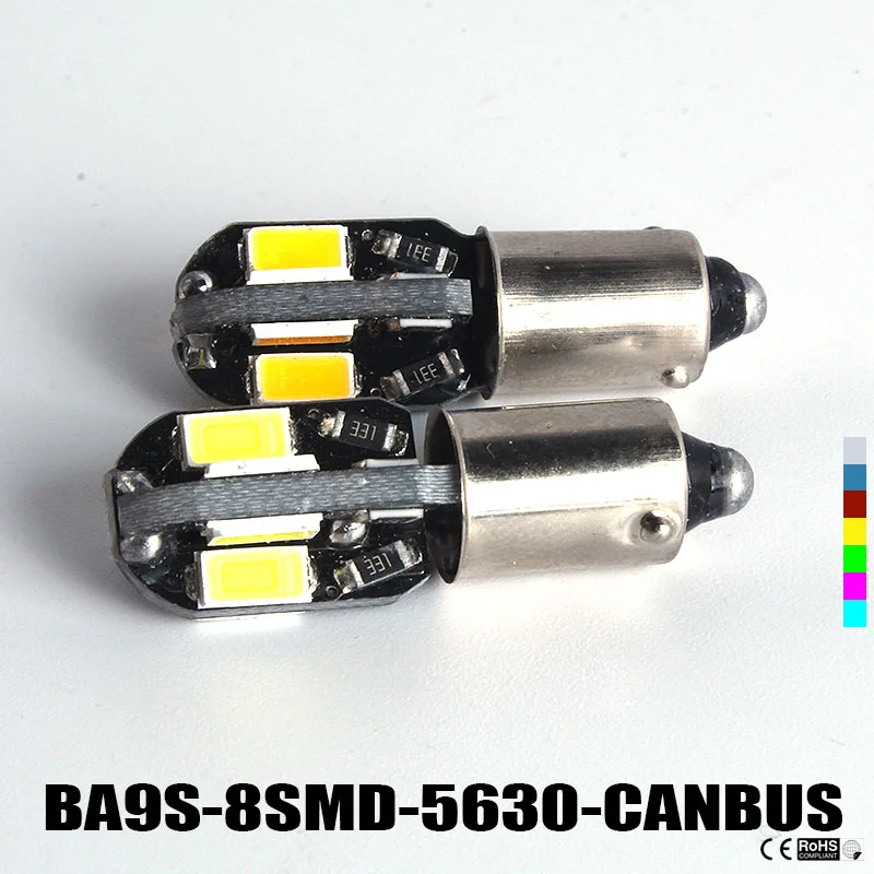Светодиодные лампы BA9S T4W 1 шт. 2 Вт 8SMD 5730 теплые белые или лампочки 12 в пост. Тока для