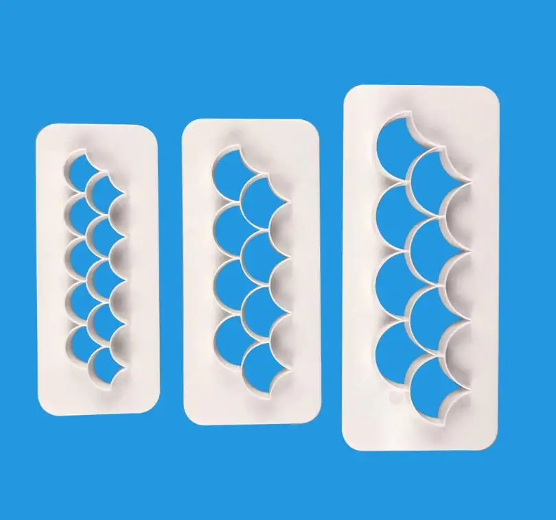

Cake Tools Fish Scale Cookie Cutter Plastic Mold Decorating Cupcake Decorating Gumpaste Fondant Cake Tool Mould DIY