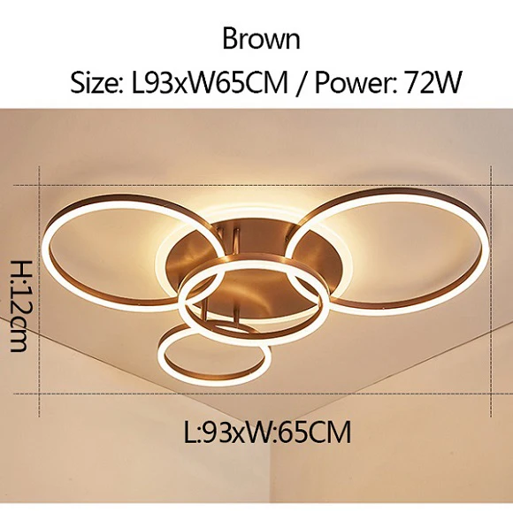 Коричневые/белые современные светодиодные потолочные лампы для гостиной спальни Plafon Inddor Домашнее освещение потолочный светильник Домашнее освещение светильники - Цвет корпуса: brown L93xW65CM