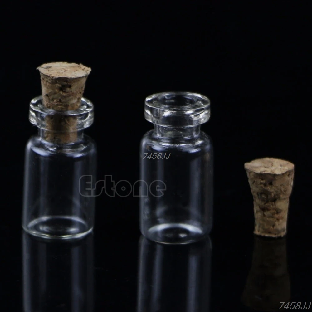 Glass Bottles Mini Glass Bottles 10pcs Small Empty Clear Glass Bottle Vials With Cork Storage Craft 0.5ml 10*18mm G03