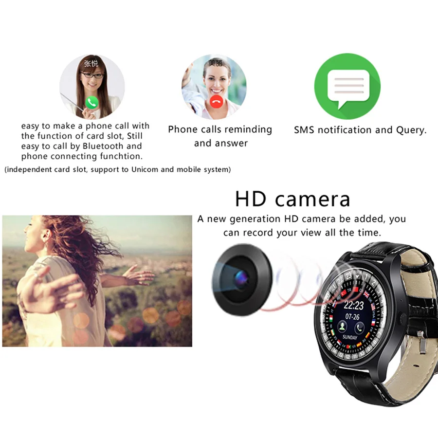 Volemer Smart Watch R68 Leather Wrist Men Bluetooth Outdoor Sport Smartwatch Sleep Tracker Call Reminder Watches IOS & Android (9)