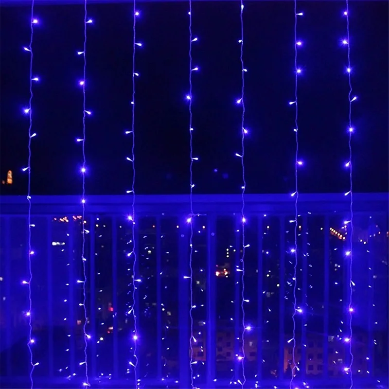 Led Curtain Fairy String Light 3M*3M 448Led Icicle Waterfall Lighting Holiday Lights Party Christmas Wedding Decoration 110/220V