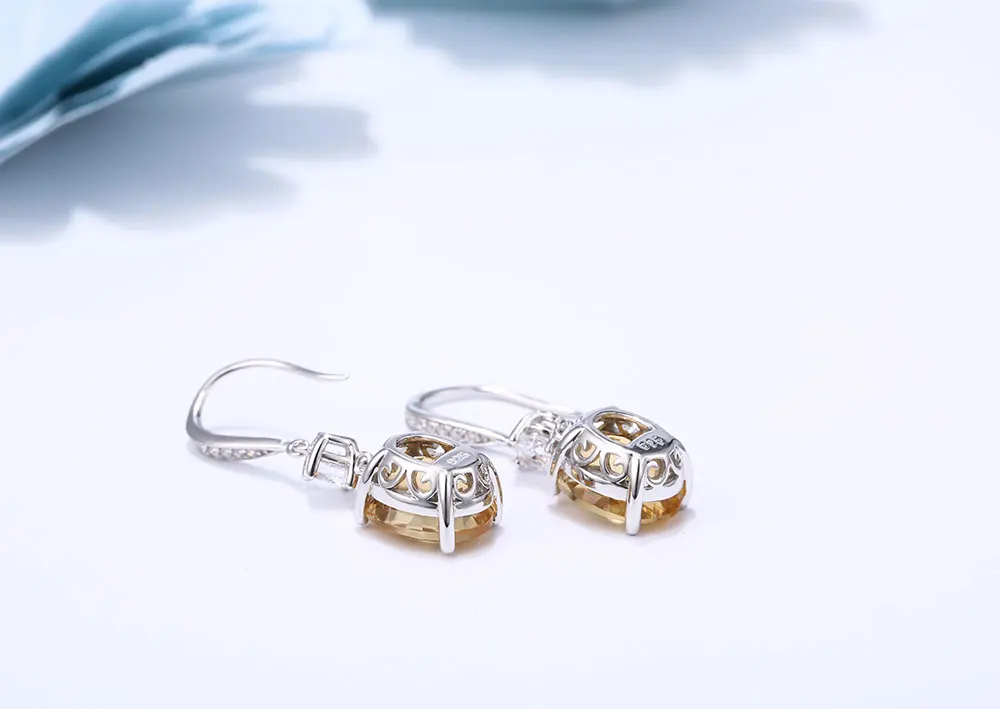 silver citrine earrings CAE01836SD-1 (5)