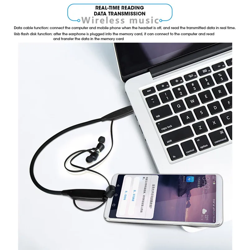 Multifunction Bluetooth Sports Earphone Multi-Purpose Plug-In card Neck-Mounted HWS680 Bluetooth V4.2+EDR Headset 40MR2004