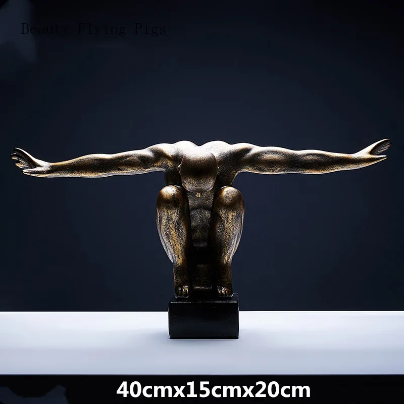 Best Abstract body art ornaments simulation muscle male model resin display study bookcase bookshelf light luxury decorations