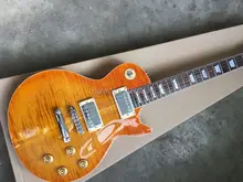 

NEW Best Factory LP Electric guitar with Ice Tea Color Flame Maple Top, China Guitarra, All color are Available, Wholesale