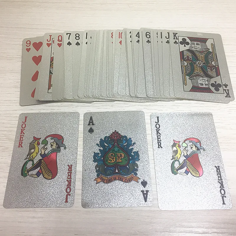 Пластиковые игральные карты акриловая коробка водонепроницаемые карты для покера золотые серебряные карточки для путешествий вечерние Семейные игры подарок L465