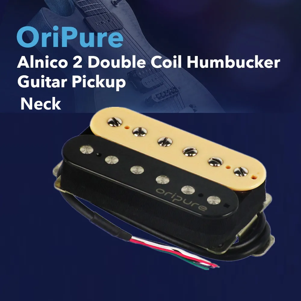 

OriPure Vintage Alnico 2 Humbucker Pickup Double Coil Electric Guitar Neck Pickup Zebra Color Guitar Parts ,Powerful Sound