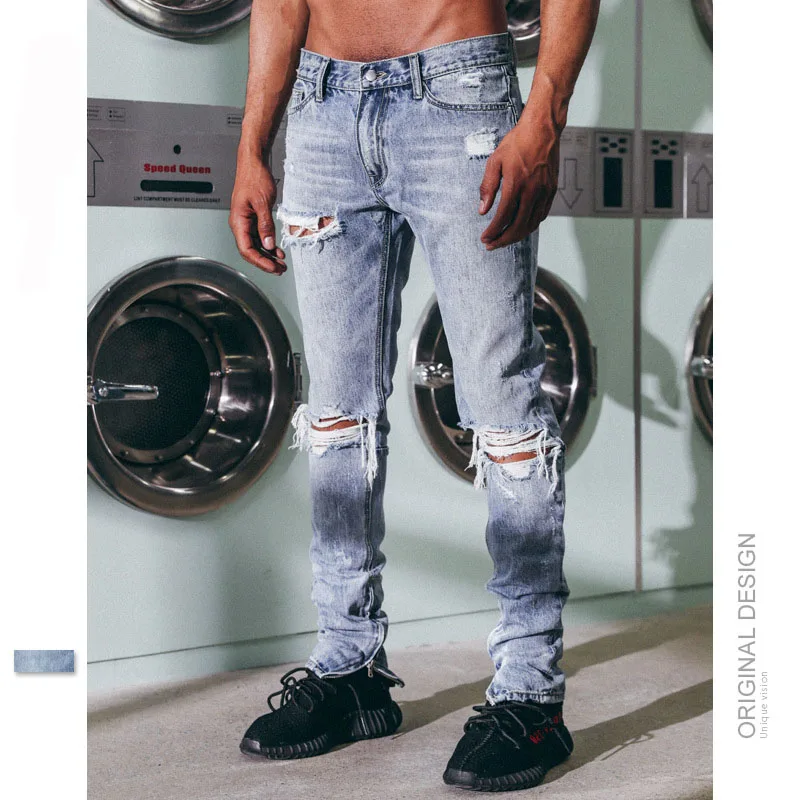 Hiphop Jeans Men Skinny Jeans Hip Hop Pants Rripped Jeans for MenJeans