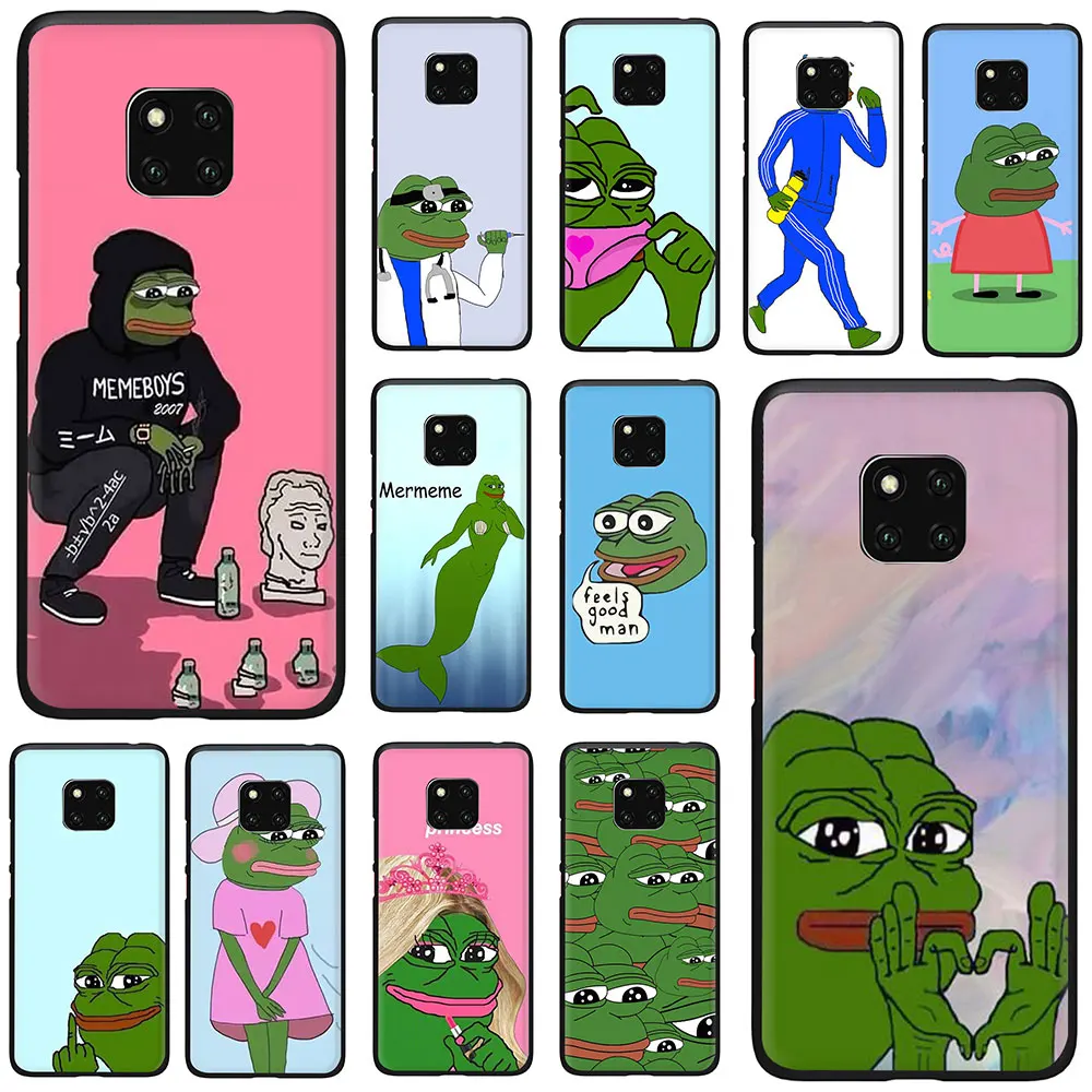 Internet Meme Smug Frog Pepe soft TPU Phone Case for Huawei P30 Mate 10 20 Lite Pro P8 9 10 20 2015 2016 2017