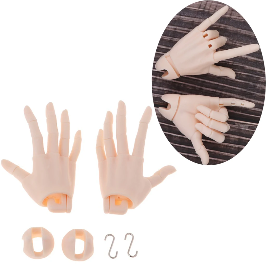 

1/3 Ball Jointed Hands Pink Skin Flexible 15 Joints for Uncle SSDF for DOD for ID72 Doll Custom Accessories