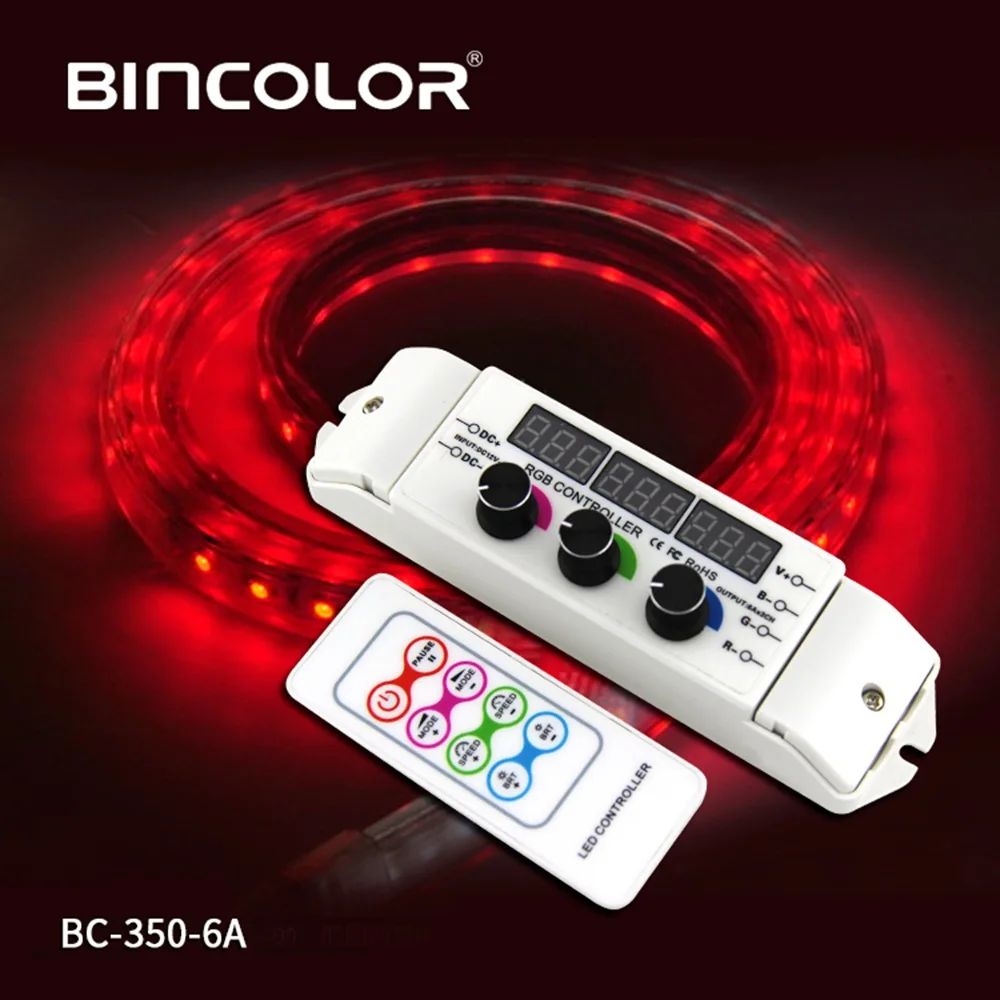 Светодиодный RGB контроллер DC12-24 V 6A* 3CH CV rotarymulti Функция светильник Дисплей с Беспроводной пульт дистанционного управления для светодиодный ленты