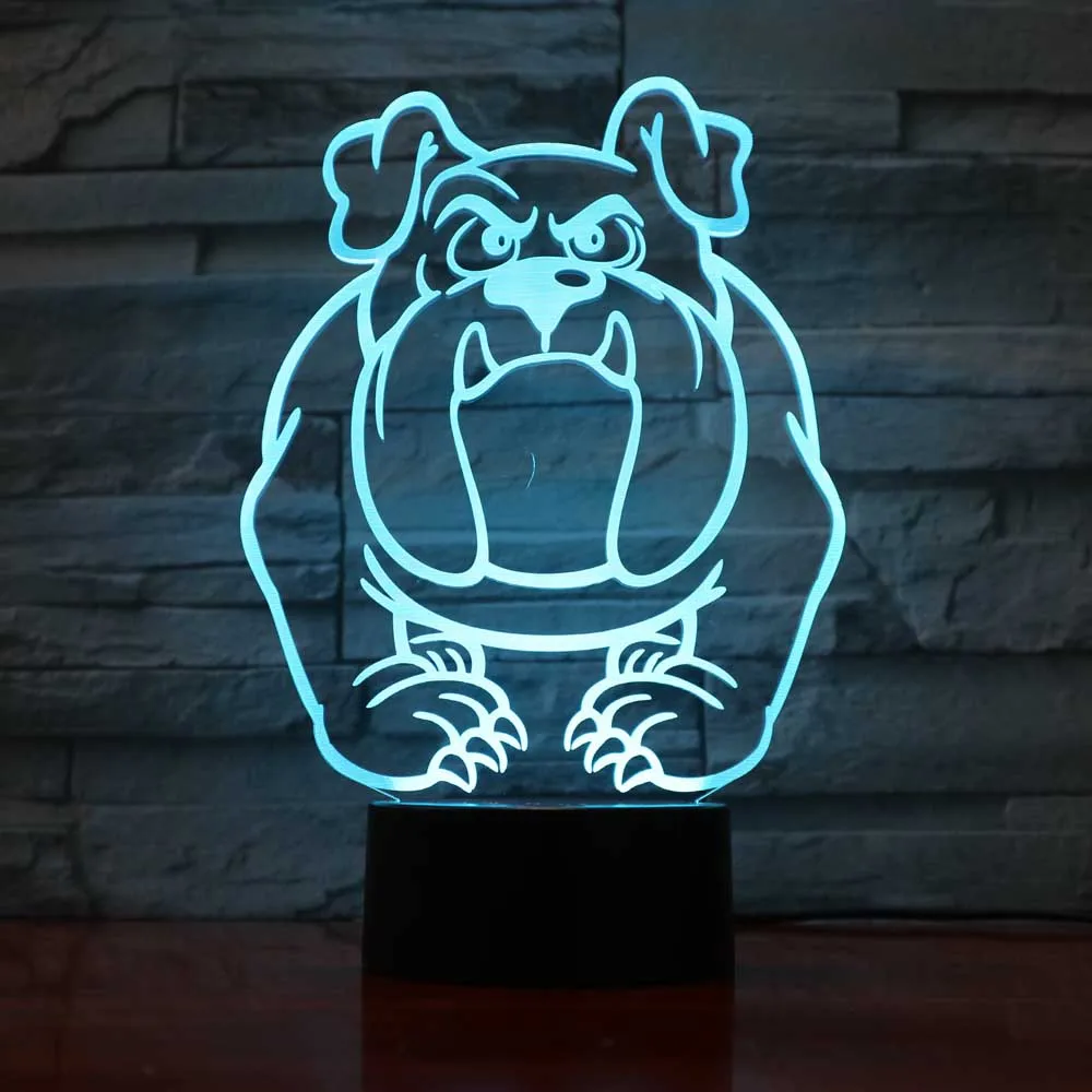 Собака 3D ночник мультфильм LED Настольная лампа гравировка акриловые подарки lampara