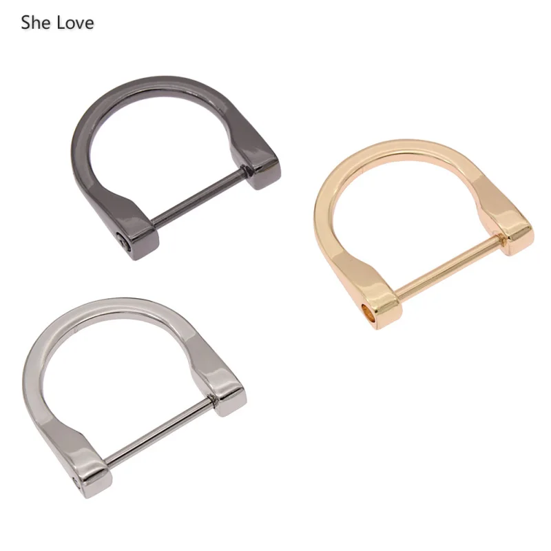 

She Love 2Pcs/lot 38mm Metal D Ring Buckles For Belts Bags Detachable Handbag Purse Strap Clasp DIY Handmade Crafts