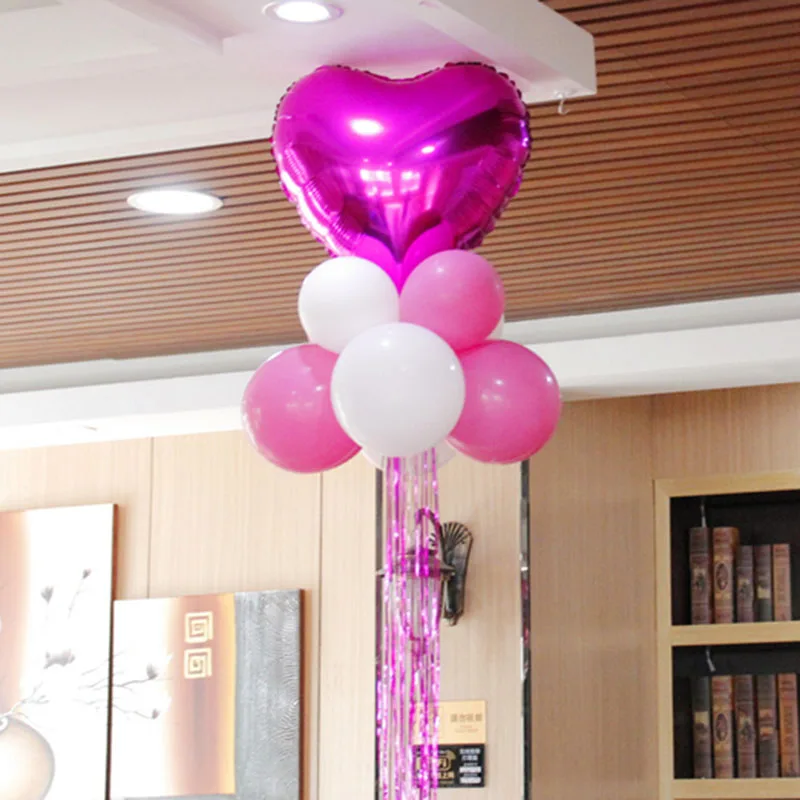 1 Набор фольгированных воздушных шаров в форме сердца, латексные воздушные шары с длинной кисточкой для свадьбы, дома, вечерние украшения, дня рождения, детской душевой комнаты, декоративные принадлежности