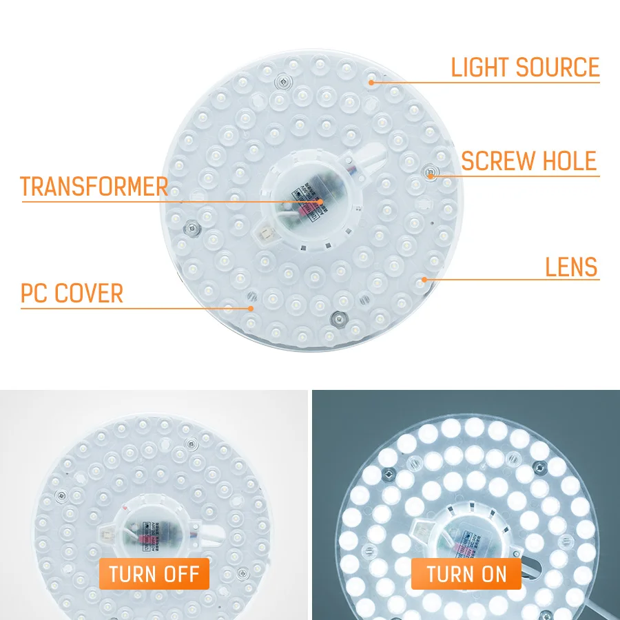 

LED Module Source Ceiling Lamp Indoor Ceiling Light Source AC220V DC90V 12W 18W 24W 36W Remould Led High Brightness Lighting