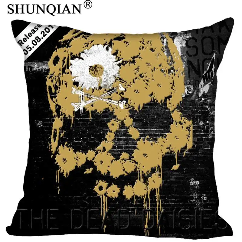 Pillowcase Наволочка с маргаритками, квадратная, на молнии, для дома, декоративная наволочка, для свадьбы, на заказ, подарок для двух сторон, с принтом - Цвет: Pillowcase