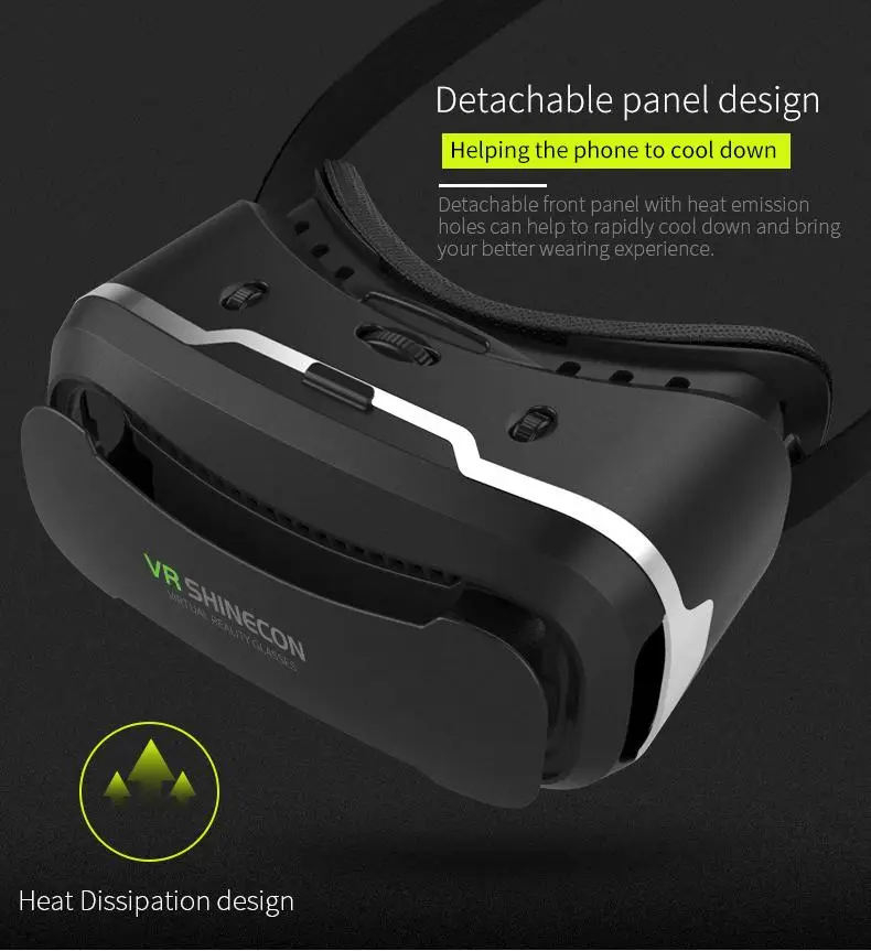 VR Shinecon II 2.0 Helmet Cardboard Virtual Reality Glasses Mobile Phone 3D Video Movie for 4.7-6.0 Smartphone with Gamepad 11 (9)
