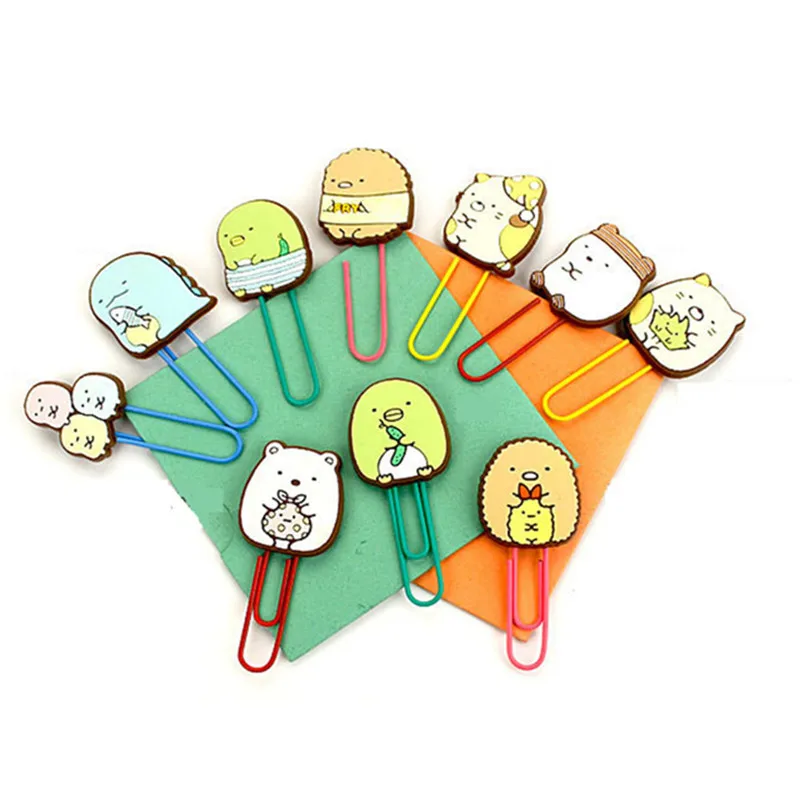 

10 pcs/pack Bookmark PVC Bookmarks for books Kawaii Paper Clip san-x magnetic bookmark Office Supplies School Stationery