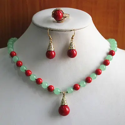 

Shipping >> new hot Fashion Women'S 8mm Pearl Necklace Earring Ring Jewelry Set2colors Can Choose