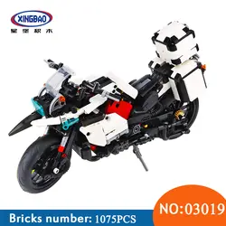 XINGBAO 03019 натуральная 1075 шт. Patrol мотоцикл набор строительных блоков Кирпичи веселые развивающие игрушки для детей подарок на Новый год